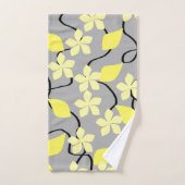 Gele en grijze bloemen. Floral Pattern. Handdoek (Handdoek)