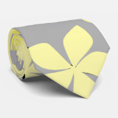 Gele en grijze bloemen. Floral Pattern. Stropdas (Opgerold)