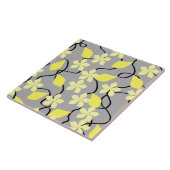 Gele en grijze bloemen. Floral Pattern. Tegeltje (Zijkant)