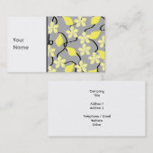 Gele en grijze bloemen. Floral Pattern. Visitekaartje (Voorkant / Achterkant)