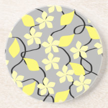 Gele en grijze bloemen. Floral Pattern.