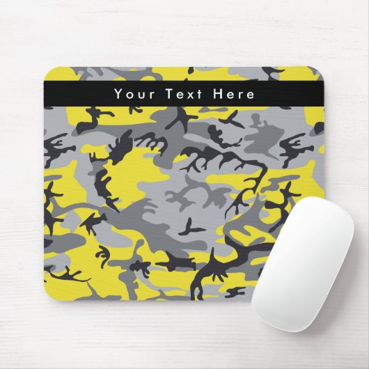 Gele en grijze camouflage, leger, leger muismat (Met muis)