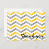 Gele en Grijze Chevron Dank u Briefkaart (Voorkant / Achterkant)