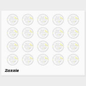 Gele en Grijze Chevron Dank u Ronde Sticker (Vel)