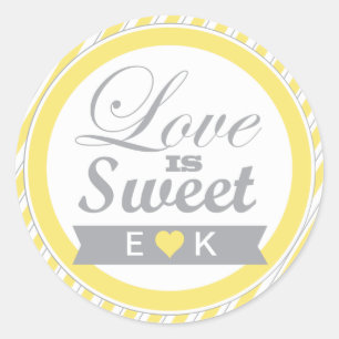 Gele en Grijze Favor Stickers