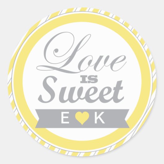 Gele en Grijze Favor Stickers (Voorkant)