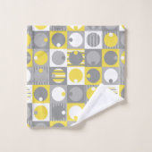 Gele en grijze geometrische vormen bad handdoek (Wasdoekje)