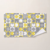 Gele en grijze geometrische vormen bad handdoek (Handdoek)