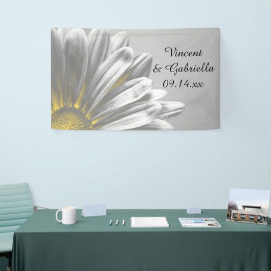 Gele en grijze hoogtepunten bruiloft spandoek (Beurs)