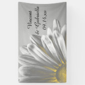 Gele en grijze hoogtepunten bruiloft spandoek (Verticaal)