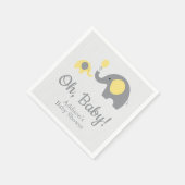 Gele en Grijze Olifant Baby shower Servetten (Hoek)