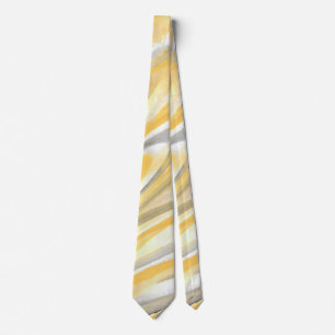 'Gele en Grijze Petalen' Abstracte Stropdas