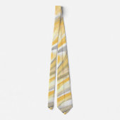 'Gele en Grijze Petalen' Abstracte Stropdas (Achterkant)