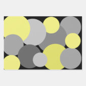 Gele en grijze pokadots inpakpapier vel (Voorkant)