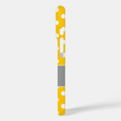 Gele en Grijze Polka Dots Monogrammed Case-Mate iPhone Case (Achterkant / Links)