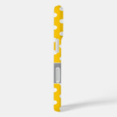 Gele en Grijze Polka Dots Monogrammed Case-Mate iPhone Case (Achterkant / Rechts)