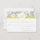 Gele en grijze RSVP-kaart - Zilveren cloud RSVP Kaartje (Achterkant)