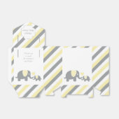 Gele en Grijze Streep Olifant Bedankdoosjes (Uitgevouwen)