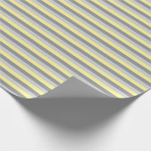Gele en grijze strepen cadeaupapier (Hoek)