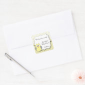 Gele en Grijze uil baby shower gunst stickers (Envelop)