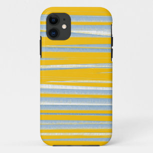 Gele en grijze verfafbijtsen grafische kunst iPhone 11 hoesje