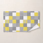 Gele en grijze vierkanten en strepen bad handdoek (Handdoek)