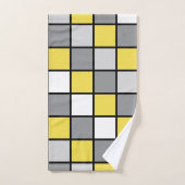 Gele en grijze vierkantjes bad handdoek (Handdoek)