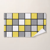 Gele en grijze vierkantjes bad handdoek (Handdoek)