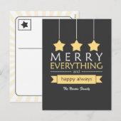 Gele en Grijze Vrolijk alles Vakantie Feestdagenkaart (Voorkant / Achterkant)