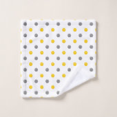 Gele en Grijze Waterverf Polka Dots Bad Handdoek (Wasdoekje)