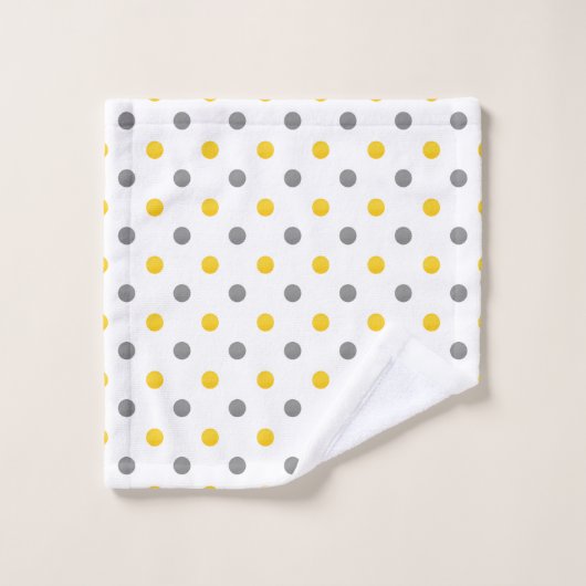 Gele en Grijze Waterverf Polka Dots Bad Handdoek (Wasdoekje)