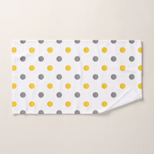 Gele en Grijze Waterverf Polka Dots Bad Handdoek (Handdoek)