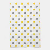 Gele en Grijze Waterverf Polka Dots Theedoek (Verticaal)