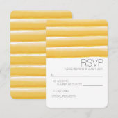Gele en grijze Waterverf Stripes Wedding RSVP (Voorkant / Achterkant)