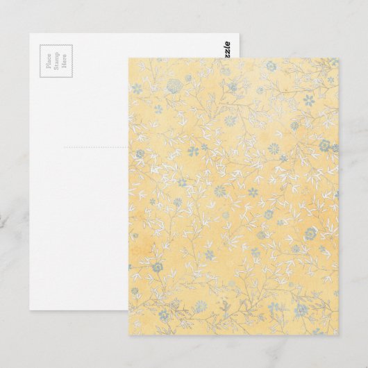gele en grijze wilde bloemen briefkaart (Voorkant / Achterkant)