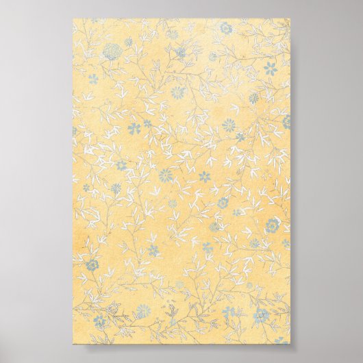 gele en grijze wilde bloemen poster (Voorkant)