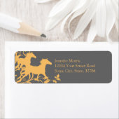 Gele en grijze wilde paarden etiket (Insitu)