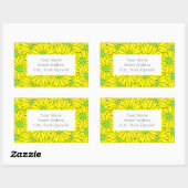 Gele en groene Abstracte Daisy Pattern Labels (Vel)