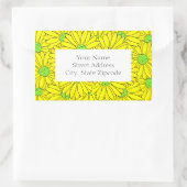 Gele en groene Abstracte Daisy Pattern Labels (Tas)