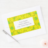 Gele en groene Abstracte Daisy Pattern Labels (Envelop)