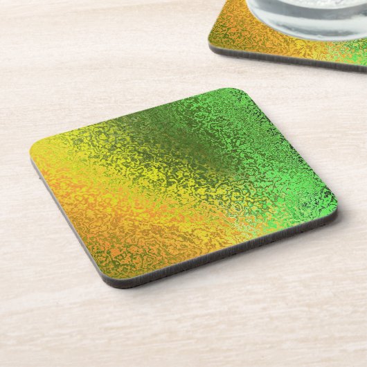 Gele en groene Abstracte kurk Onderzetter (Linkerzijde)