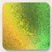 Gele en groene Abstracte kurk Onderzetter (Voorkant)