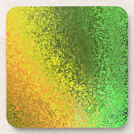 Gele en groene Abstracte kurk Onderzetter (Voorkant)