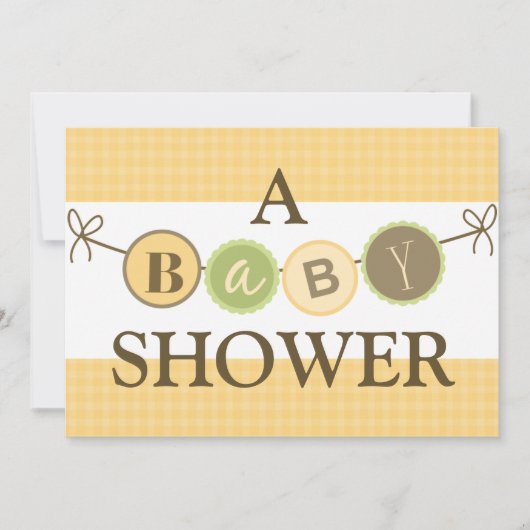 Gele en groene Babyschoenen Kaart (Voorkant)