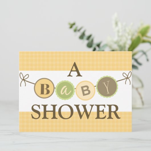 Gele en groene Babyschoenen Kaart (Staand voorkant)