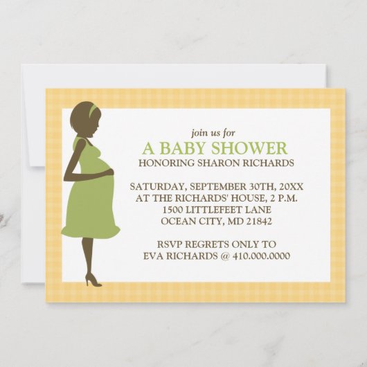 Gele en groene Babyschoenen Kaart (Achterkant)