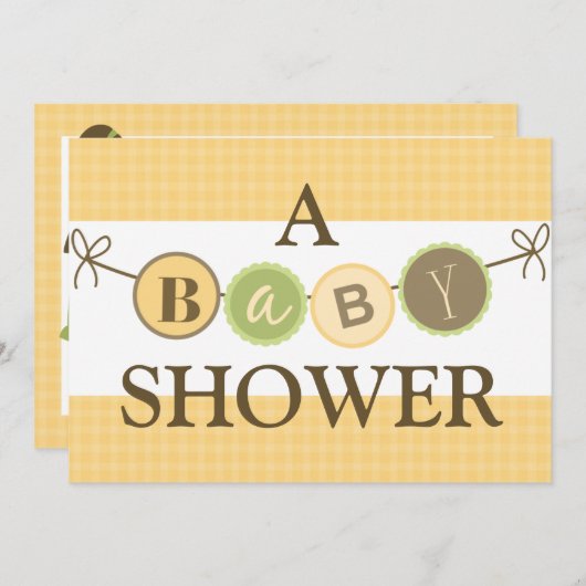 Gele en groene Babyschoenen Kaart (Voorkant / Achterkant)