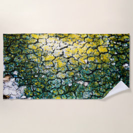 Gele en groene boomschors strandlaken