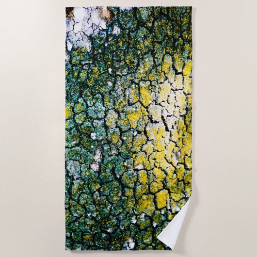 Gele en groene boomschors strandlaken (Voorkant)