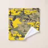 Gele en groene camouflage, leger, leger bad handdoek (Wasdoekje)